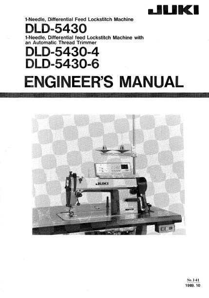 JUKI DLD-5430 DLD-5430-4 DLD-5430-6 ENGINEERS MANUAL BOOK IN ENGLISH SEWING MACHINE