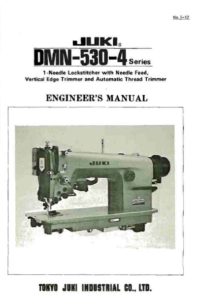 JUKI DMN-530-4 ENGINEERS MANUAL BOOK IN ENGLISH SEWING MACHINE