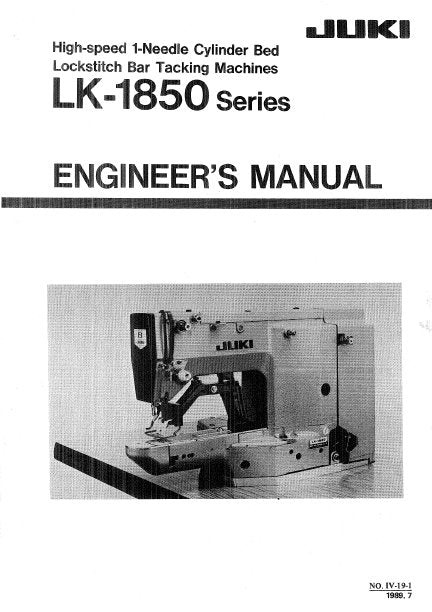 JUKI LK-1850 SERIES ENGINEERS MANUAL BOOK IN ENGLISH SEWING MACHINE