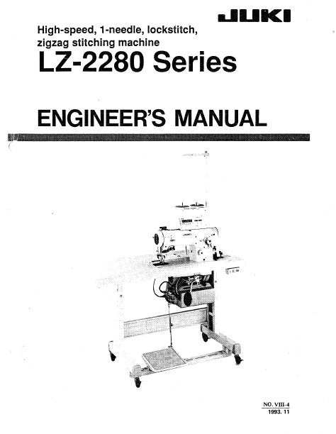 JUKI LZ-2280 ENGINEERS MANUAL BOOK IN ENGLISH SEWING MACHINE