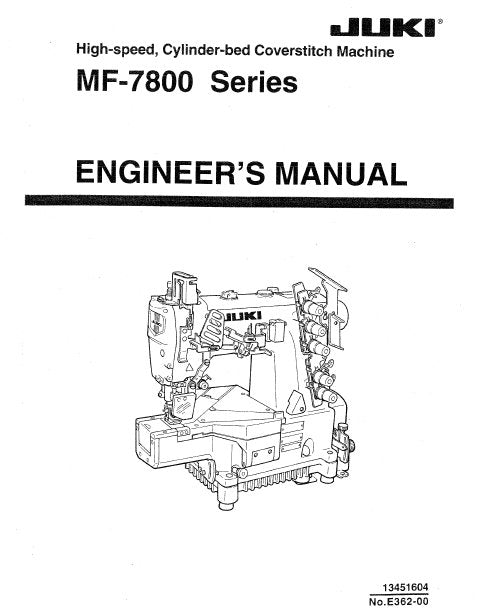 JUKI MF-7800 SERIES ENGINEERS MANUAL BOOK IN ENGLISH SEWING MACHINE