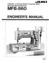 Load image into Gallery viewer, JUKI MFB-860 ENGINEERS MANUAL BOOK IN ENGLISH SEWING MACHINE
