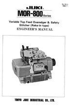Load image into Gallery viewer, JUKI MOR-800 ENGINEERS MANUAL BOOK IN ENGLISH SEWING MACHINE
