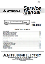 Load image into Gallery viewer, MITSUBISHI DD-4030 SERVICE MANUAL BOOK IN ENGLISH DVD PLAYER
