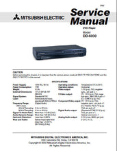 Load image into Gallery viewer, MITSUBISHI DD-6030 SERVICE MANUAL BOOK IN ENGLISH DVD PLAYER
