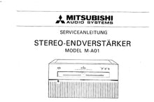 Load image into Gallery viewer, MITSUBISHI M-A01 SERVICEANLEITUNG BUCH DEUTSCH STEREO ENDVERSTARKER
