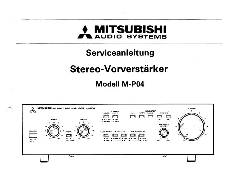 MITSUBISHI M-P04 SERVICEANLEITUNG BUCH DEUTSCH STEREO VORVERSTARKER