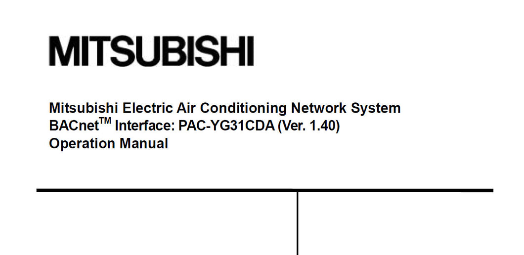 MITSUBISHI PAC-YG31CDA OPERATION MANUAL BOOK IN ENGLISH AIR CONDITIONING NETWORK SYSTEM