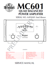 Load image into Gallery viewer, McINTOSH MC601 SERVICE MANUAL BOOK IN ENGLISH QUAD BALANCED POWER AMPLIFIER
