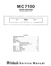 Load image into Gallery viewer, McINTOSH MC7100 SERVICE MANUAL BOOK IN ENGLISH STEREO POWER AMPLIFIER
