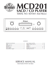 Load image into Gallery viewer, McINTOSH MCD201 SERVICE MANUAL BOOK IN ENGLISH SACD CD PLAYER
