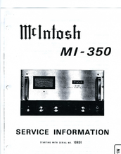 Load image into Gallery viewer, McINTOSH MI-350 SERVICE INFORMATION BOOK IN ENGLISH 350 WATT POWER AMPLIFIER
