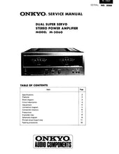 Load image into Gallery viewer, ONKYO M-5060 SERVICE MANUAL BOOK IN ENGLISH DUAL SUPER SERVO STEREO POWER AMPLIFIER
