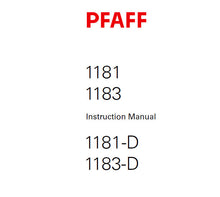 Load image into Gallery viewer, PFAFF 1181 1183 1181-D 1183-D SERVICE MANUAL 6001000 ON (05-05) BOOK 46 PAGES IN ENGLISH SEWING MACHINE
