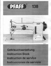 Load image into Gallery viewer, PFAFF 138 SERVICE MANUAL BOOK IN ENGLISH SEWING MACHINE
