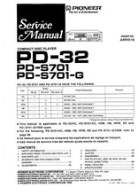 Load image into Gallery viewer, PIONEER PD-32 PD-S701 PD-S701-G SERVICE MANUAL BOOK IN ENGLISH CD PLAYER
