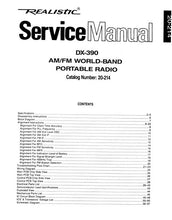 Load image into Gallery viewer, RADIOSHACK REALISTIC DX-390 SERVICE MANUAL BOOK IN ENGLISH AM FM WORLDBAND PORTABLE RADIO
