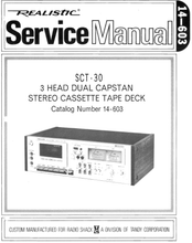 Load image into Gallery viewer, RADIOSHACK REALISTIC SCT-30 SERVICE MANUAL BOOK IN ENGLISH 3 HEAD DUAL CASPSTAN STEREO CASSETTE TAPE DECK
