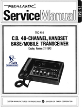 Load image into Gallery viewer, RADIOSHACK REALISTIC TRC-454 SERVICE MANUAL BOOK IN ENGLISH CB 40 CHANNEL HANDSET BASE MOBILE TRANSCEIVER
