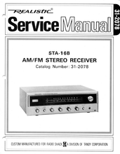 Load image into Gallery viewer, RADIOSHACK REALISTIC STA-16B SERVICE MANUAL BOOK IN ENGLISH AM FM STEREO RECEIVER
