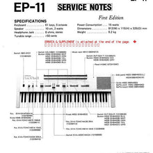Load image into Gallery viewer, ROLAND EP-11 SERVICE NOTES BOOK IN ENGLISH KEYBOARD
