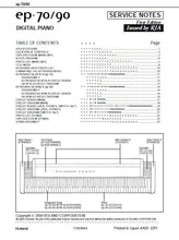 Load image into Gallery viewer, ROLAND EP-70 EP-90 SERVICE NOTES BOOK IN ENGLISH DIGITAL PIANO
