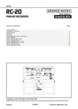 Load image into Gallery viewer, ROLAND RC-20 SERVICE MANUAL BOOK IN ENGLISH PHRASE RECORDER
