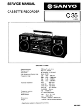 Load image into Gallery viewer, SANYO C35 SERVICE MANUAL BOOK IN ENGLISH CASSETTE RECORDER
