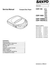 Load image into Gallery viewer, SANYO CDP-195 CDP-195A CDP-195BX CDP-195CR SERVICE MANUAL BOOK IN ENGLISH CD PLAYER
