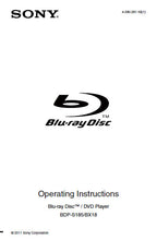 Load image into Gallery viewer, SONY BDP-BX18 BDP-S185 OPERATING INSTRUCTIONS BOOK IN ENGLISH BLU-RAY DISC DVD PLAYER
