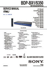 Load image into Gallery viewer, SONY BDP-BX1 BDP-S350 SERVICE MANUAL BOOK IN ENGLISH BLU-RAY DISC DVD PLAYER
