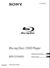 Load image into Gallery viewer, SONY BDP-CX7000ES OPERATING INSTRUCTIONS BOOK IN ENGLISH ET FRANCAIS BLU-RAY DISC DVD PLAYER
