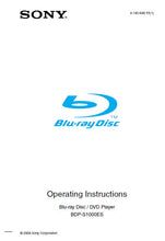 Load image into Gallery viewer, SONY BDP-S1000ES OPERATING INSTRUCTIONS BLU-RAY DISC DVD PLAYER
