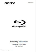 Load image into Gallery viewer, SONY BDP-S1700ES OPERATING INSTRUCTIONS BLU-RAY DISC DVD PLAYER
