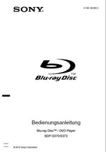 Load image into Gallery viewer, SONY BDP-S370 BDP-BX373 BEDIENUNGSANLEITUNG DEUTSCH BLU-RAY DISC DVD PLAYER
