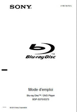 Load image into Gallery viewer, SONY BDP-S370 BDP-S373 MODE D&#39;EMPLOI EN FRANCAIS BLU-RAY DISC DVD PLAYER

