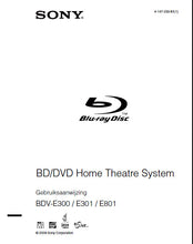 Load image into Gallery viewer, SONY BDV-E300 BDV-E301 BDV-E801 GEBRUIKSAANWIJZING DUTCH BD DVD HOME THEATRE SYSTEM
