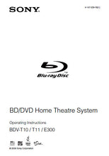 Load image into Gallery viewer, SONY BDV-E300 BDV-T10 BDV-T11 OPERATING INSTRUCTIONS BD DVD HOME THEATRE SYSTEM
