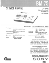 Load image into Gallery viewer, SONY BM-75 SERVICE MANUAL BOOK IN ENGLISH DICTATOR TRANSCRIBER
