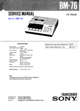Load image into Gallery viewer, SONY BM-76 SERVICE MANUAL BOOK IN ENGLISH TRANSCRIBER
