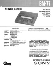 Load image into Gallery viewer, SONY BM-77 SERVICE MANUAL BOOK IN ENGLISH DICTATOR TRANSCRIBER
