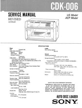 Load image into Gallery viewer, SONY CDK-006 SERVICE MANUAL BOOK IN ENGLISH AUTO DISC LOADER
