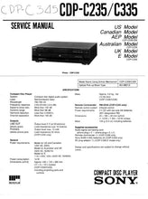 Load image into Gallery viewer, SONY CDP-C235 CDP-C335 SERVICE MANUAL BOOK IN ENGLISH CD PLAYER
