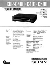 Load image into Gallery viewer, SONY CDP-C400 CDP-C401 CDP-C500 SERVICE MANUAL BOOK IN ENGLISH CD PLAYER
