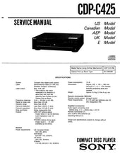 Load image into Gallery viewer, SONY CDP-C425 SERVICE MANUAL BOOK IN ENGLISH CD PLAYER
