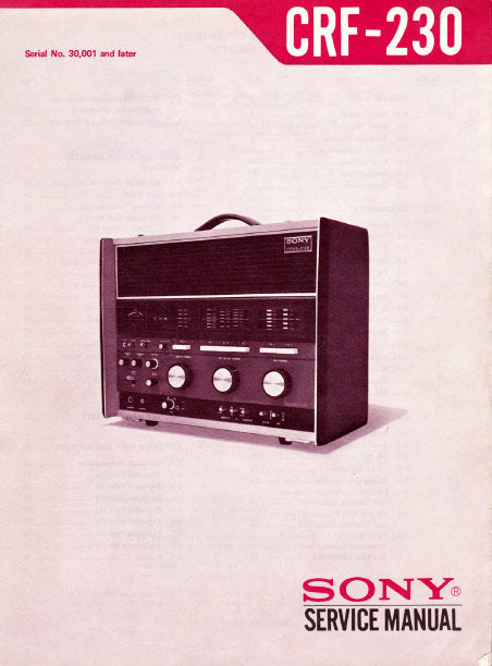 SONY CRF-230 SERVICE MANUAL BOOK IN ENGLISH 23 BAND RADIO RECEIVER
