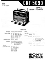 Load image into Gallery viewer, SONY CRF-5090 SERVICE MANUAL BOOK IN ENGLISH MULTI BAND RADIO RECEIVER
