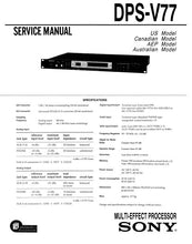 Load image into Gallery viewer, SONY DPS-V77 SERVICE MANUAL BOOK IN ENGLISH MULTI EFFECT PROCESSOR
