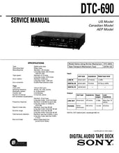Load image into Gallery viewer, SONY DTC-690 SERVICE MANUAL BOOK IN ENGLISH DIGITAL AUDIO TAPE DECK
