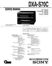 Load image into Gallery viewer, SONY DXA-S70C SERVICE MANUAL BOOK IN ENGLISH MINI HIFI COMPONENT SYSTEM
